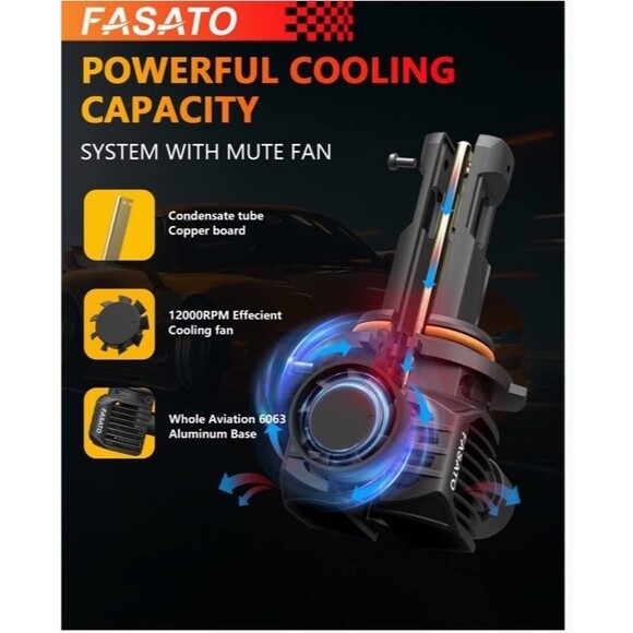 LED Headlights 9006 HB4 LED Headlight Bulbs 600% Brighter LED Low Beam High Beam - Picture 7 of 9